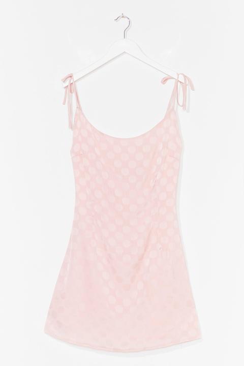 Womens Jacquard Polka Dot Mini Cami Dress