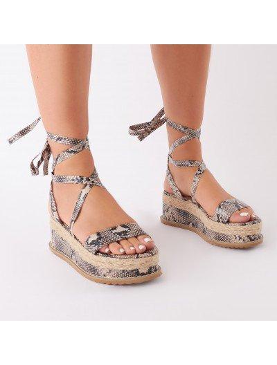 Bessie Flatform Espadrilles In Faux Snake