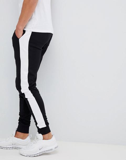 Joggers Ajustados Con Raya En El Lateral De Asos Design