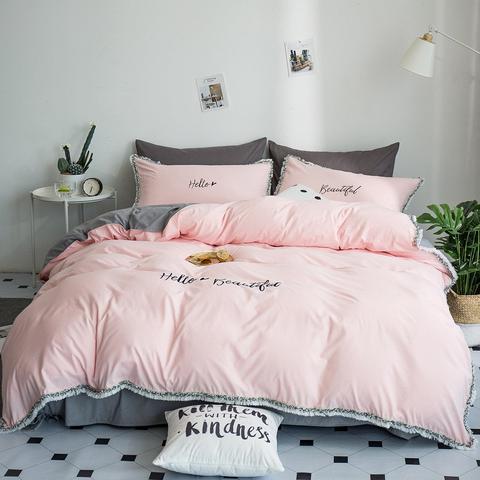 Lettera Set Di Fogli Grigio Set Di Biancheria Da Letto