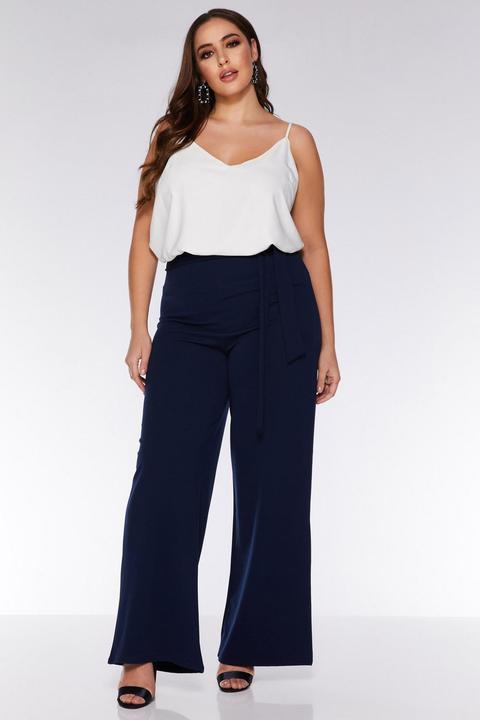 Waist Tie Belt Palazzo Trousers 