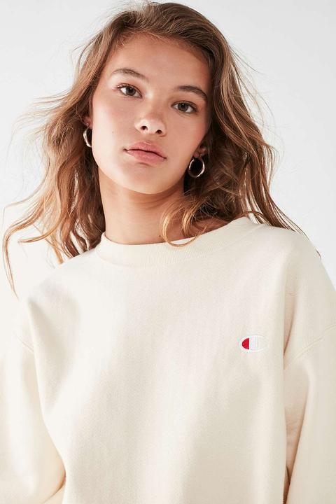 Champion & Uo Cream Reverse Weave Pullover Sweatshirt