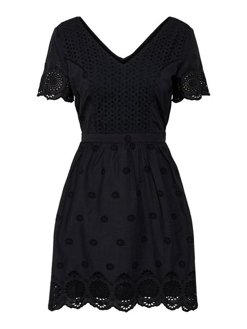Only Rüschen Kleid Damen Schwarz