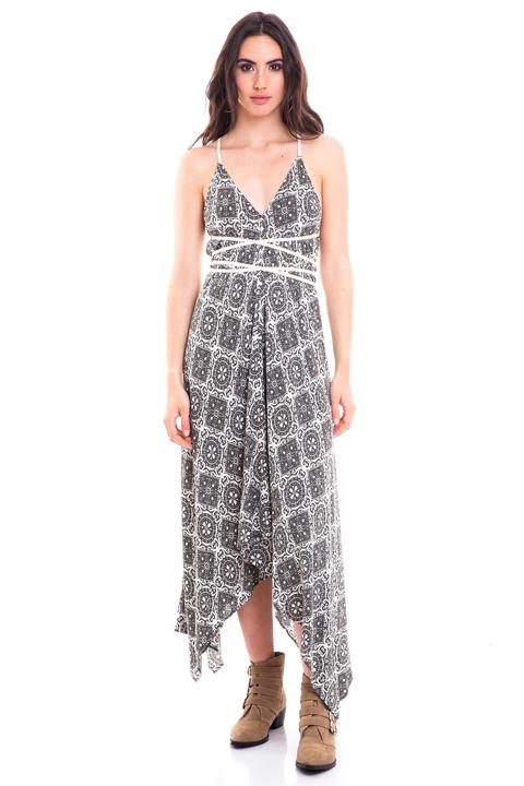 Vestido Halter Estampado Geométrico