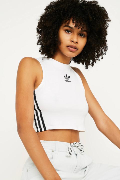 Adidas Originals White Sleeveless Crop 