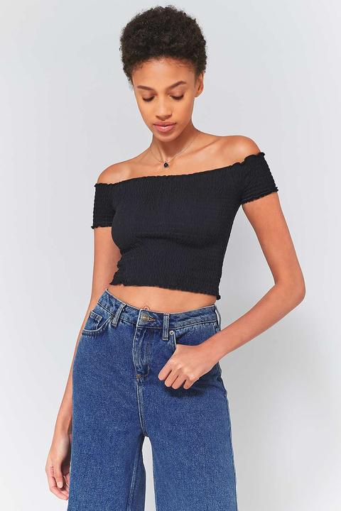 Pins & Needles Bardot Smocked Off-the-shoulder Top