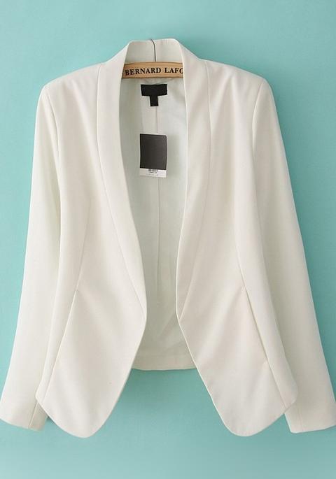 Blazer Collo A Fascia Bianco