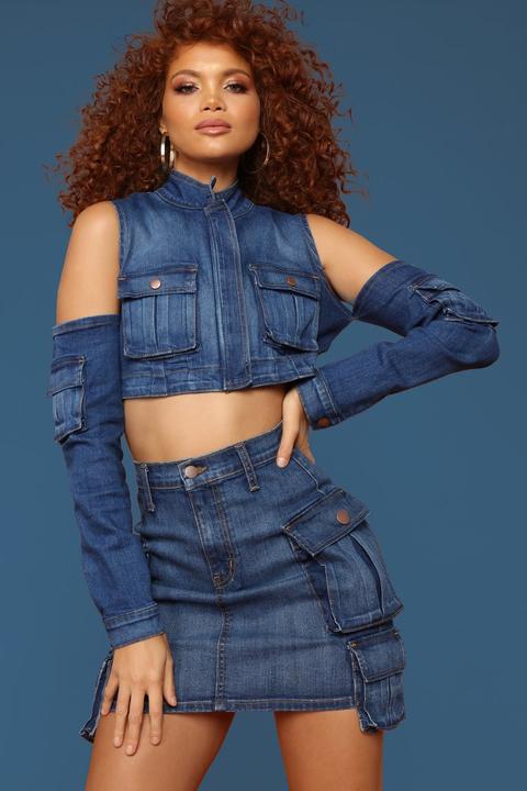 From The Bronx Denim Skirt - Dark Denim