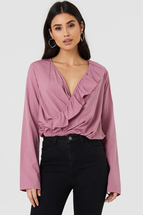 Asymmetric Frill Long Sleeve Blouse