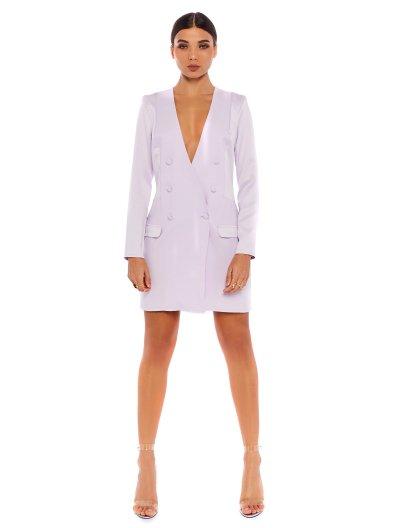 Lissy Roddy X Pd Fierce Lilac Plunge Blazer Dress