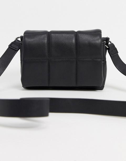 Mango Quilted Crossbody Bag In Black