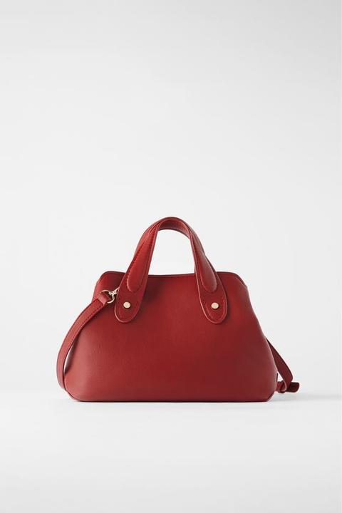 zara leather crossbody bolsa