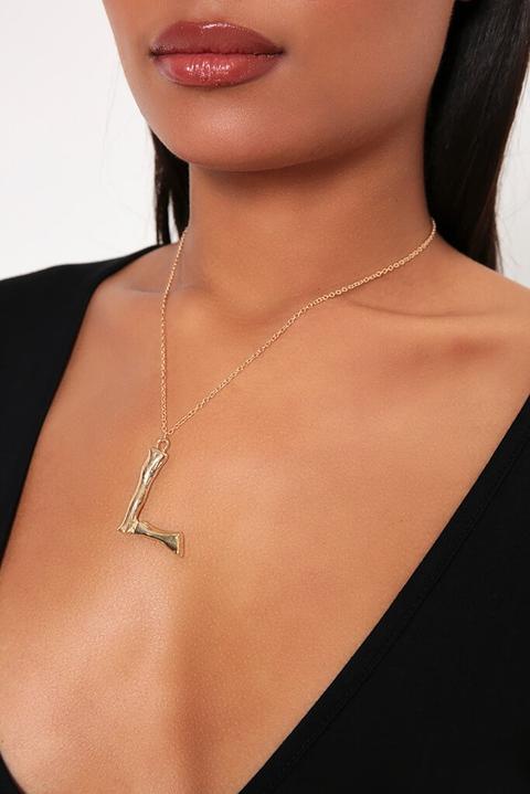 Gold Letter L Pendant Necklace