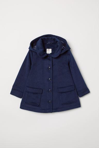 H & M - Cappotto Con Cappuccio - Blu