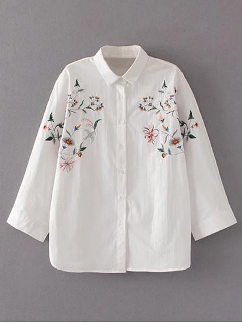 Bordado Floral Camisa Floja