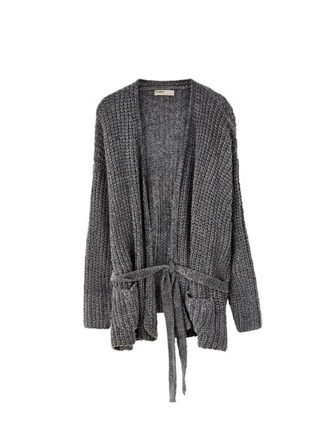 Chaqueta Punto Chenilla Cinturón
