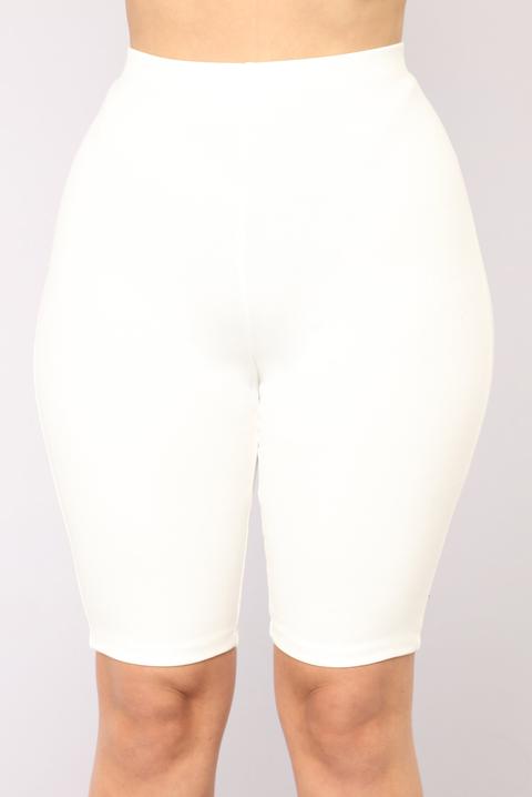 fashion nova white biker shorts