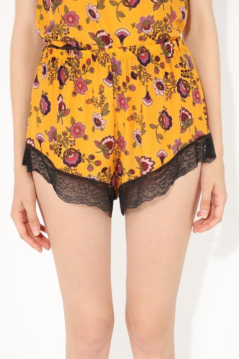 Pantaloncini In Viscosa Con Dettagli In Pizzo