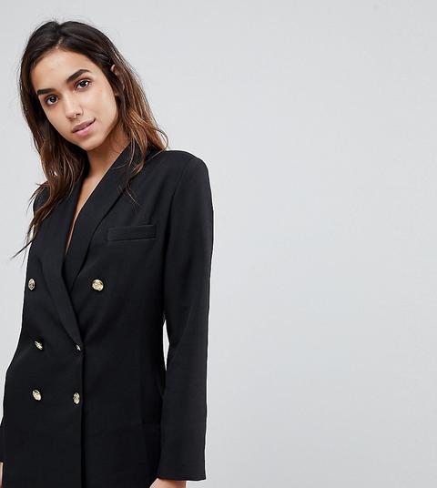 Missguided - Blazer Lungo Sartoriale - Nero