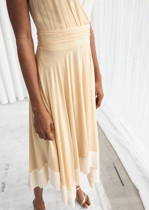 handkerchief midi dress