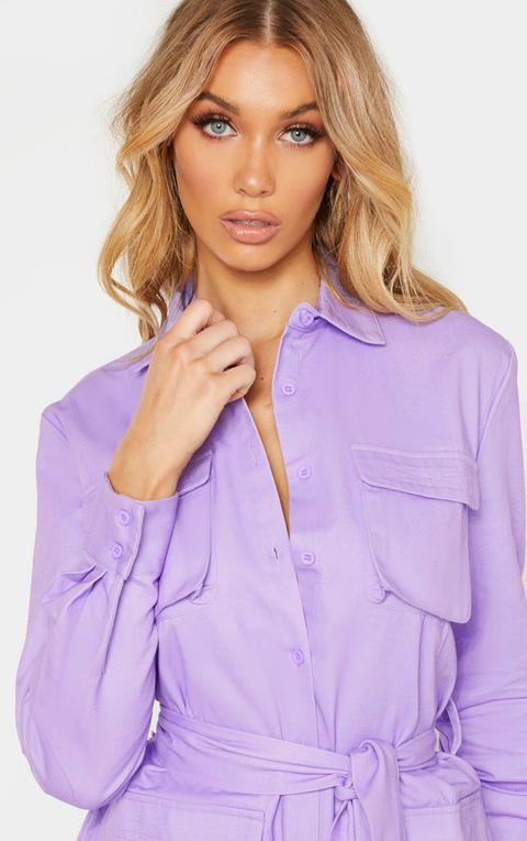 lilac shirt dress