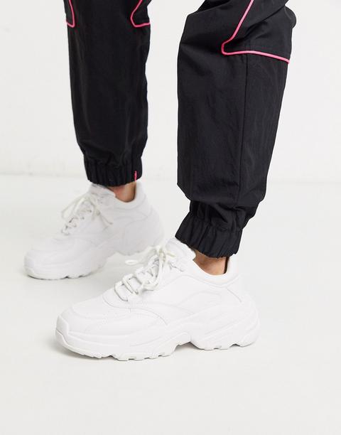 Bershka Chunky Trainer In White