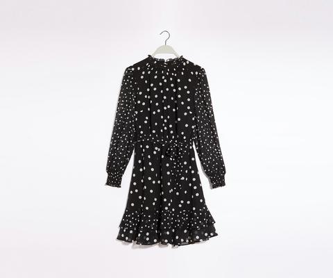 Patched Spot Skater Dress