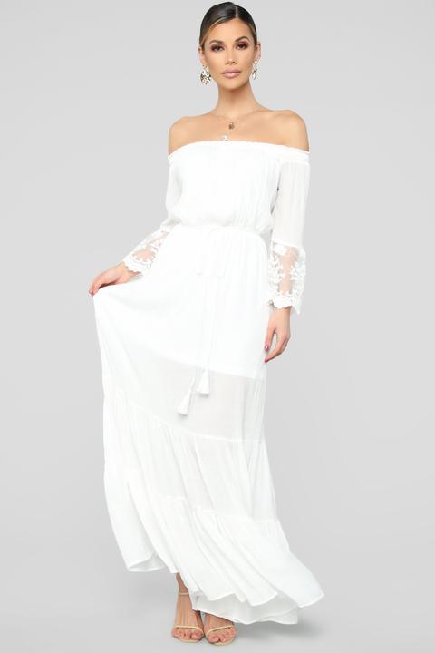 fashion nova white maxi dress