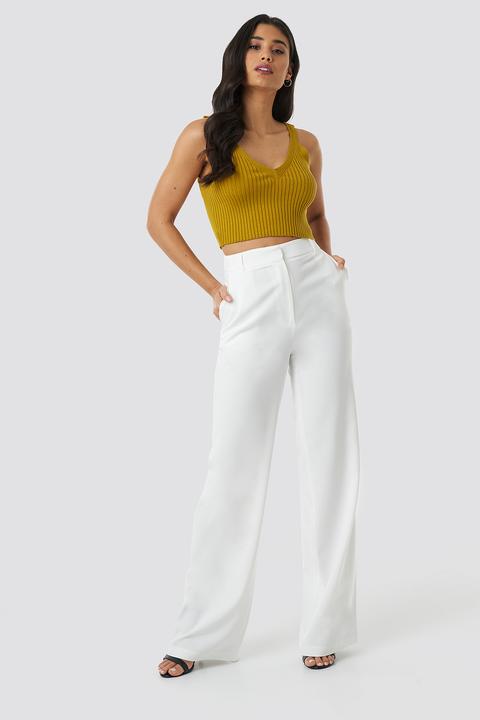 Trendyol Yol Wide Pants - White