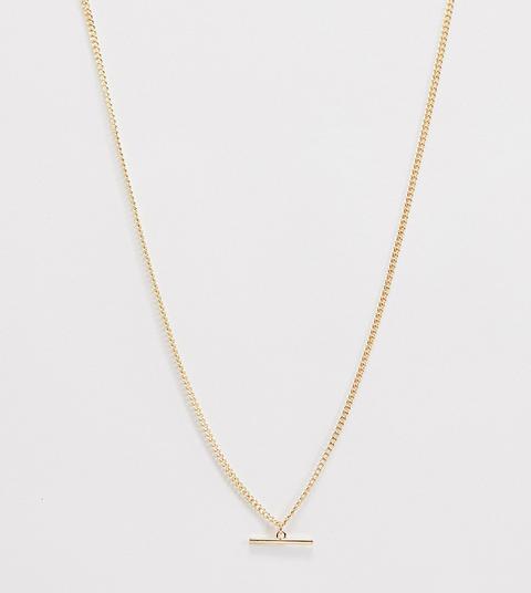 Designb T Bar Chain Necklace In Gold Exclusive To Asos