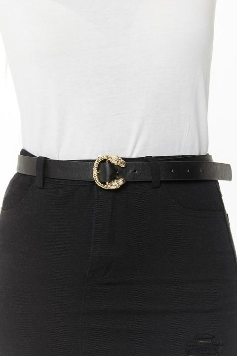 Clarissa Black Gold Metal Fastening Belt