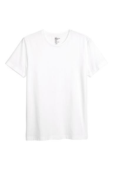 Camiseta De Cuello Redondo - Blanco