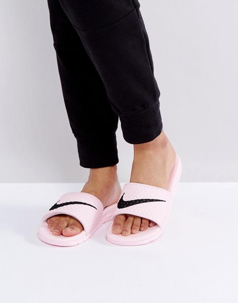 Sandalias Rosas Con Logo Benassi De Nike