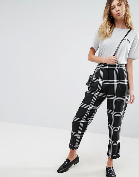 Pantalón Tapered A Cuadros Mansy De Asos