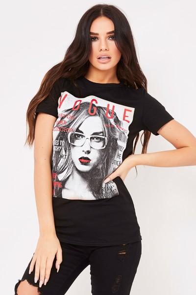 Tallie Black Vouge Printed T-shirt