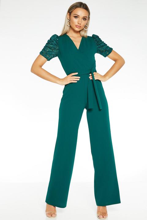 green lace jumpsuit