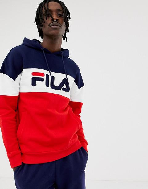 Sudadera Con Capucha Y Panel En Rojo Rayton De Fila Black Line