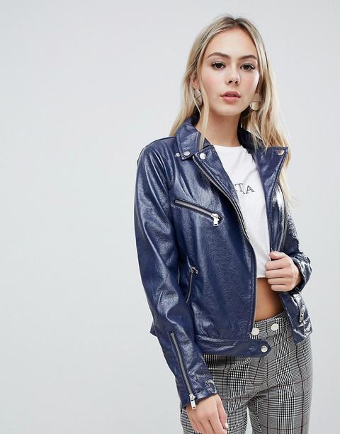 Soaked In Luxury – Bikerjacke Aus Vinyl