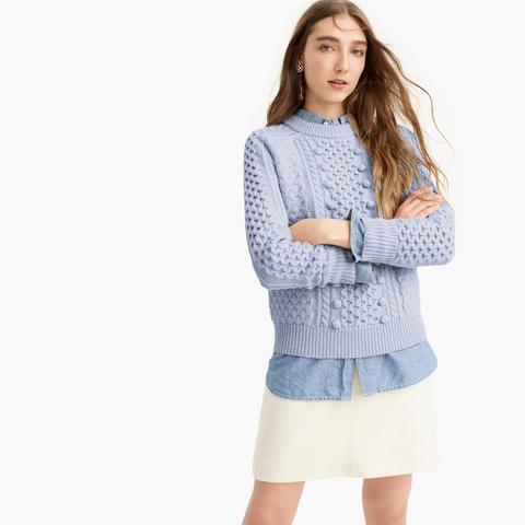 j crew popcorn cable knit sweater