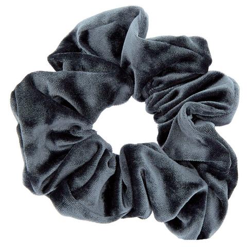 Medium Velvet Hair Scrunchie - Slate Grey