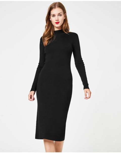 Strickkleid Mit Stehkragen