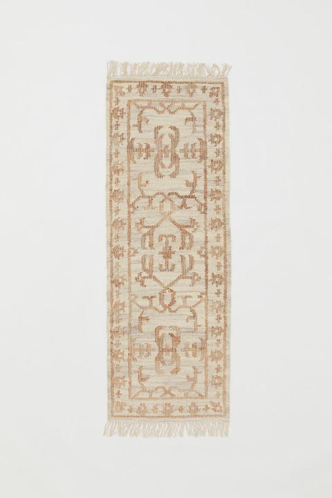 Tapis Kelim En Jute Mélangée - Beige