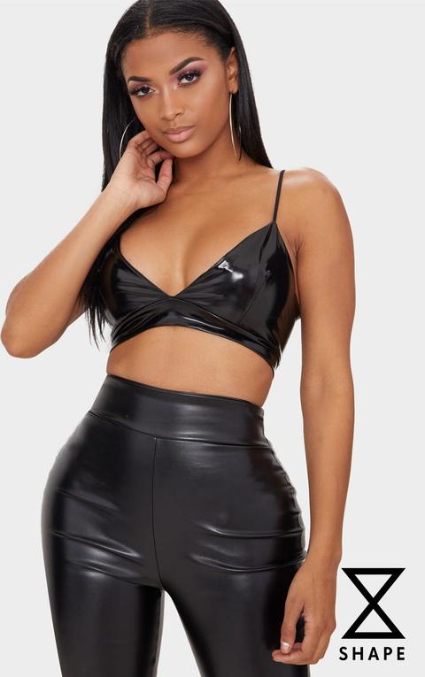 Shape Black Vinyl Bralet