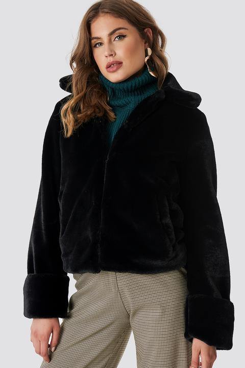 Na-kd Trend Short Faux Fur Jacket - Black