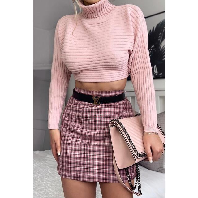 Pink checked skirt Clearance