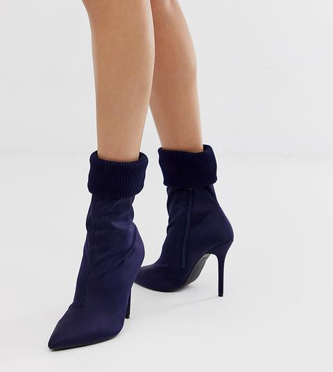 Missguided - Stivaletti A Calza Blu Navy - Navy