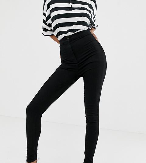 Collusion Tall - X002 - Jeans Super Skinny Vita Alta Nero Pulito - Nero