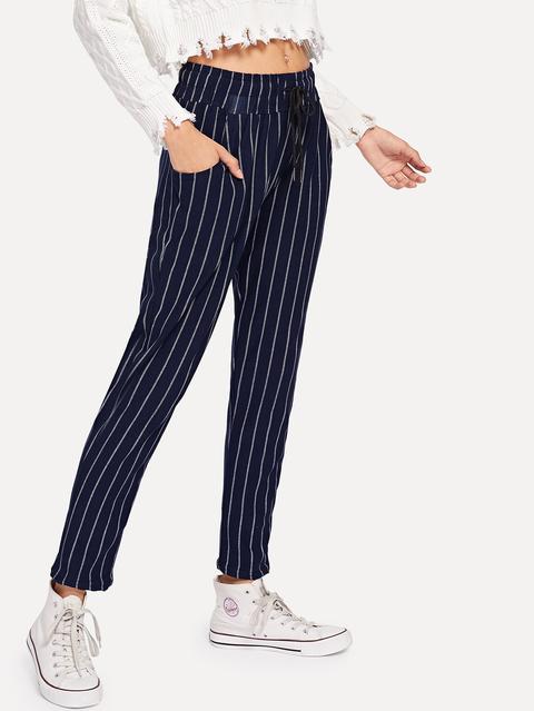 Pantaloni A Righe Dritte