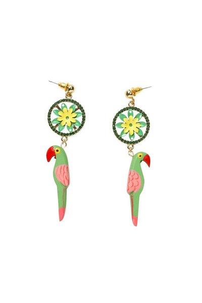 Pendientes Verdes Con Colgante