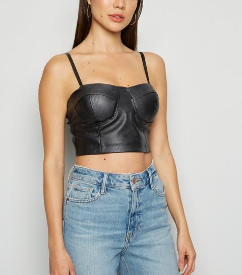 leather look bustier top